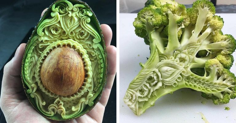 دانييلي باريزي مع بعض من منحوتاته الفنية 