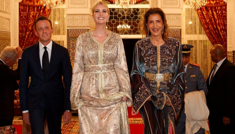 إيفانكا ترامب بالقفطان المغربي والأميرة للا مريم في مأدبة العشاء