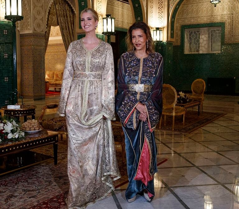 إيفانكا ترامب بالقفطان المغربي والأميرة للا مريم في مأدبة العشاء