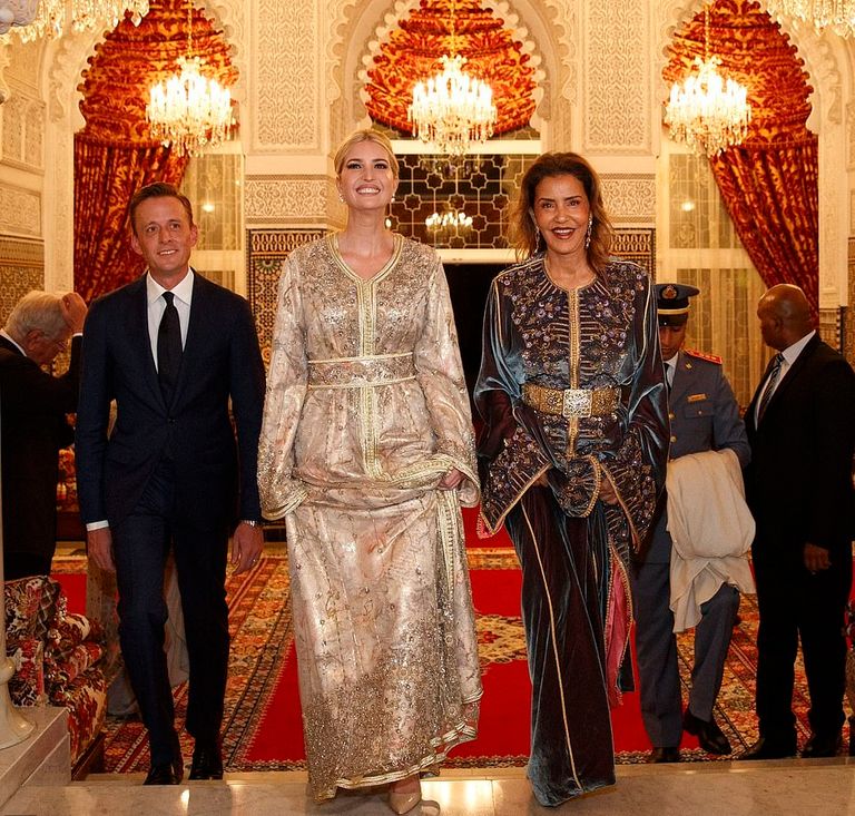 إيفانكا ترامب بالقفطان المغربي والأميرة للا مريم في مأدبة العشاء
