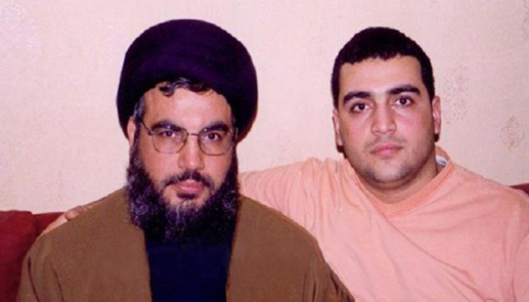 زعيم مليشيا حزب الله حسن نصر الله ونجله جواد - أرشيفية