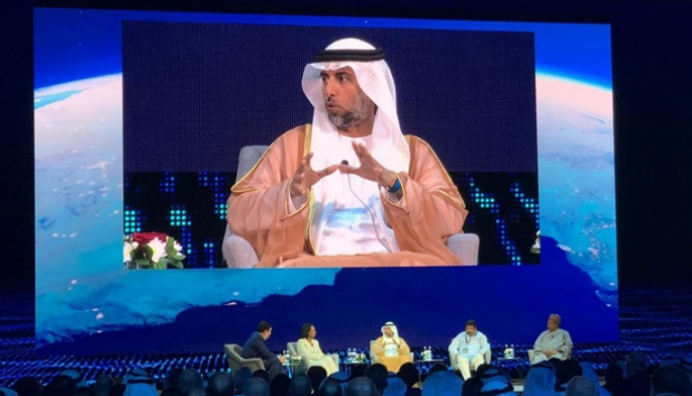 وزير الطاقة والصناعة الإماراتي خلال فعاليات أديبك 2019 بأبوظبي