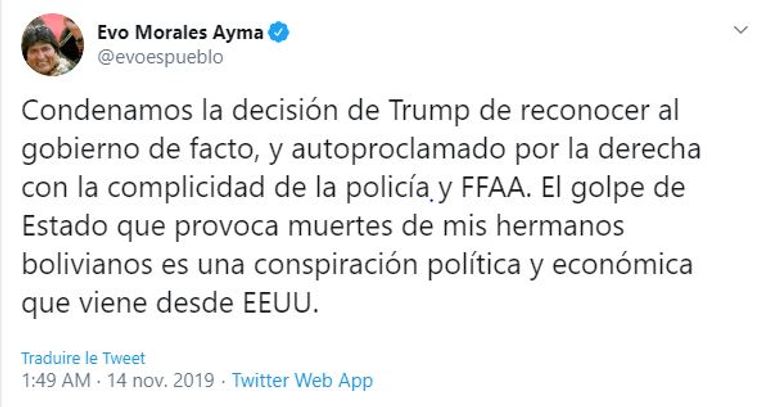 رئيس بوليفيا المستقيل خوان إيفو موراليس - رويترز