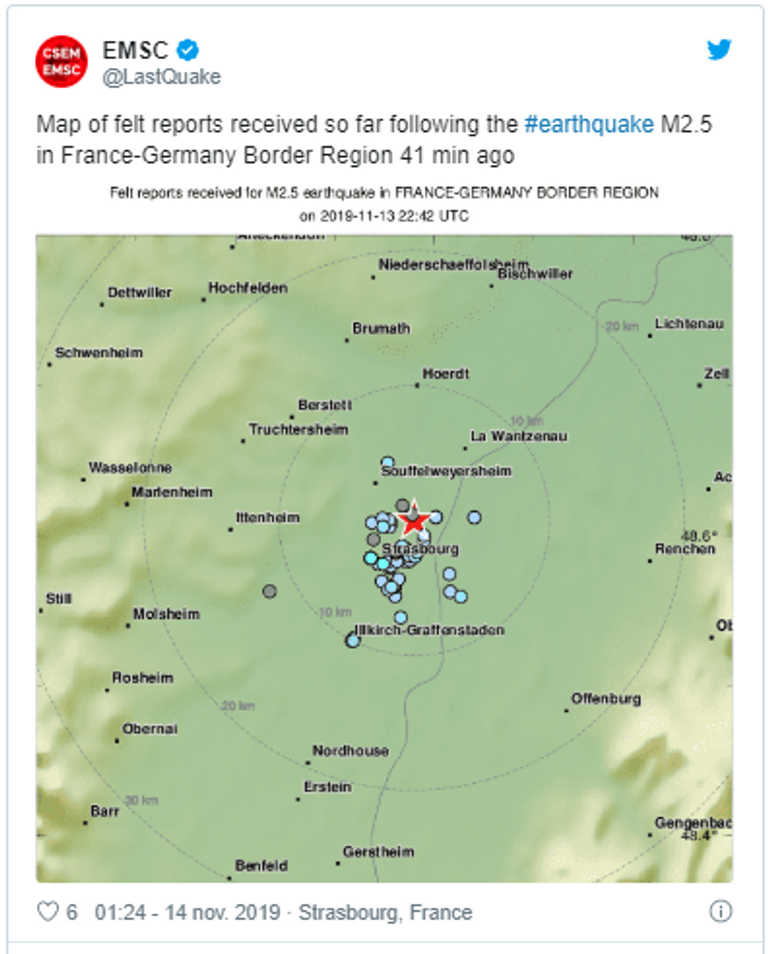 مدينة ستراسبورج الفرنسية التي شهدت الزلزال