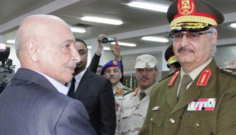قائد الجيش المشير خليفة حفتر ورئيس مجلس النواب عقيلة صالح