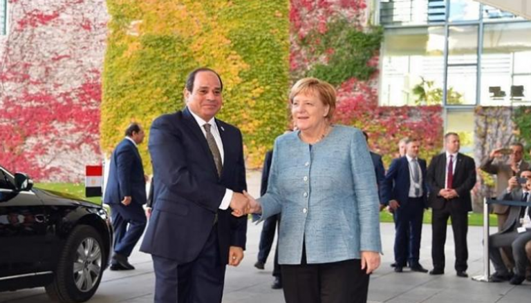 الرئيس المصري والمستشارة الألمانية - أرشيفية
