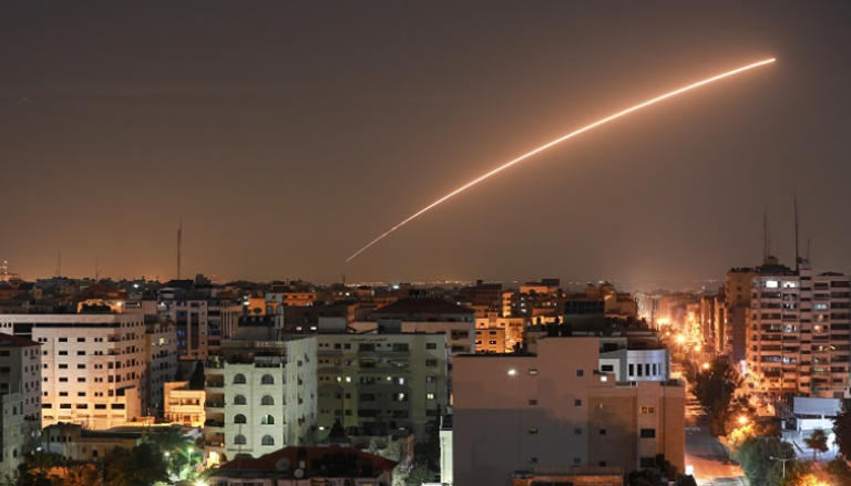 صاروخ إسرائيلي تم إطلاقه من نظام صواريخ دفاع القبة الحديدية - أ.ف.ب