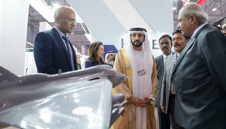 الشيخ حمدان بن محمد بن راشد آل مكتوم خلال معرض دبي الدولي للطيران 2019