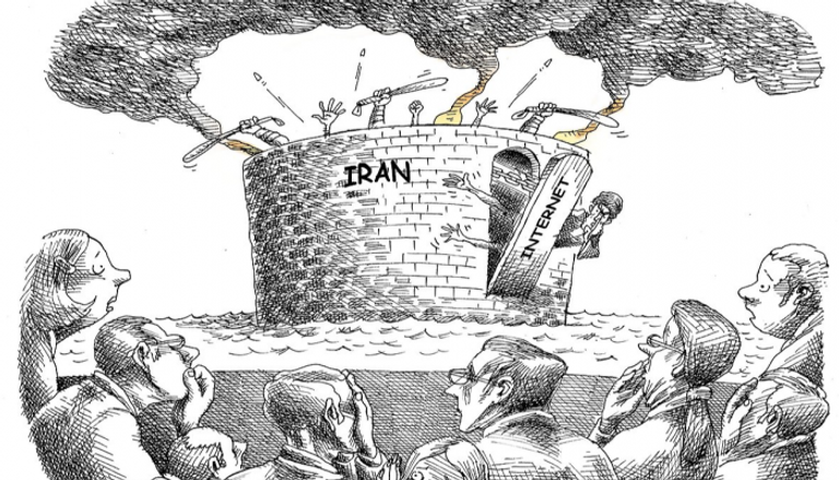 رسوم كاريكاتير تهاجم قمع المحتجين في إيران