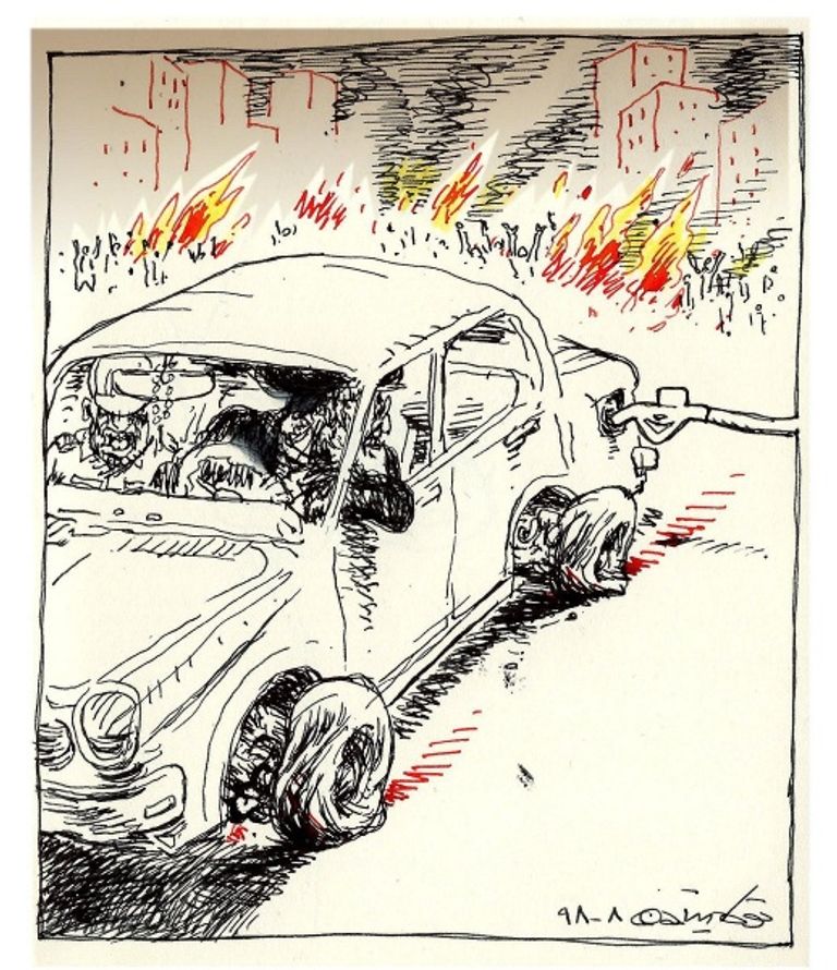 رسوم كاريكاتير تهاجم قمع المحتجين في إيران