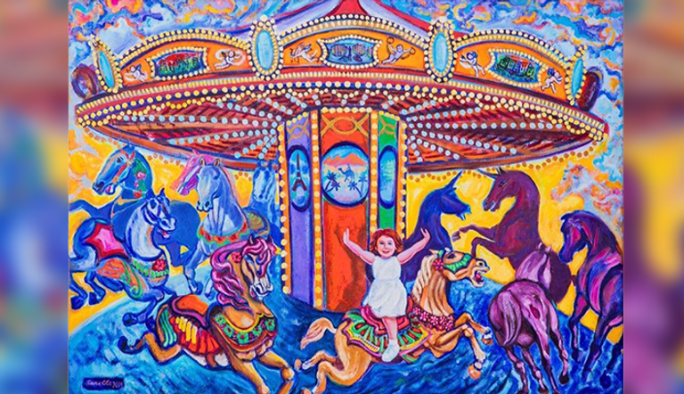 من لوحات المعرض الفني