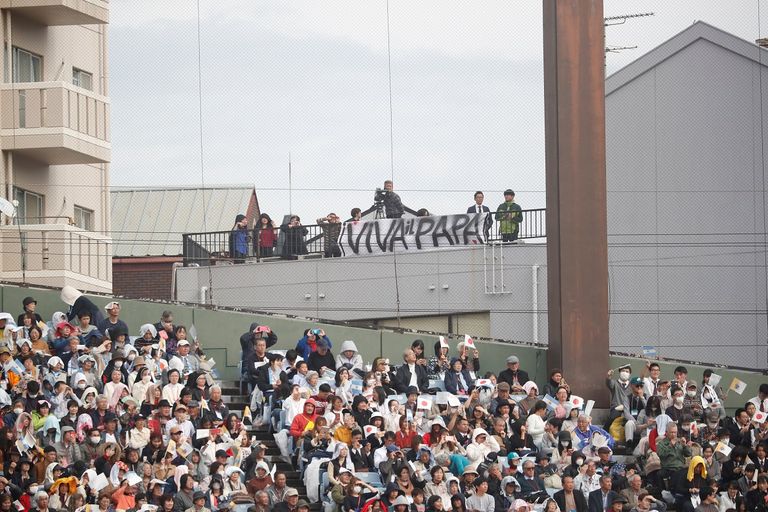 البابا فرنسيس يدلي بكلمة من مدينة ناجاساكي اليابانية