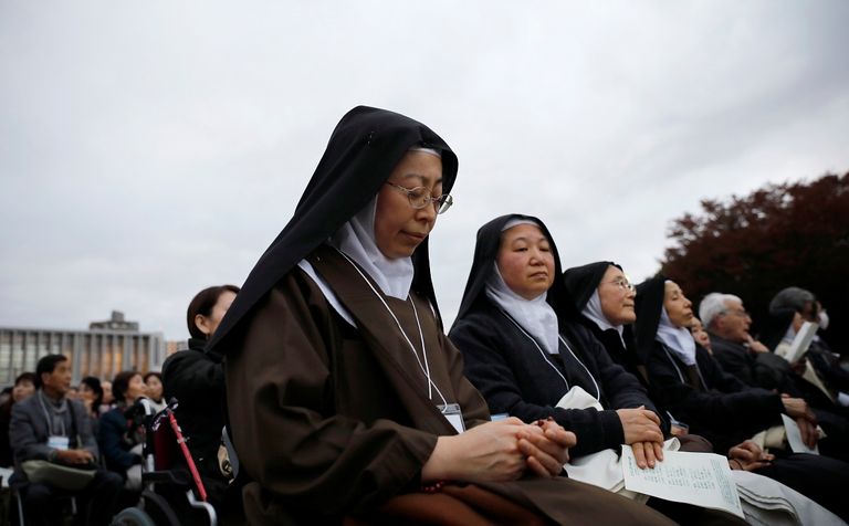 البابا فرنسيس يدلي بكلمة من مدينة ناجاساكي اليابانية