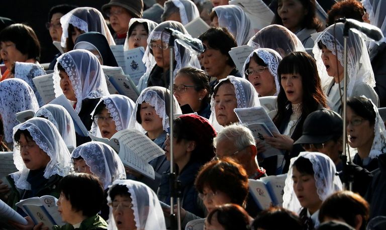 البابا فرنسيس يدلي بكلمة من مدينة ناجاساكي اليابانية