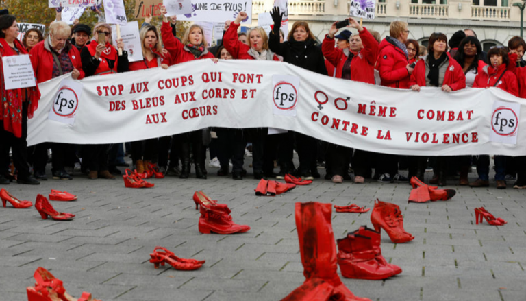 الآلاف يحتجون على العنف ضد المرأة في بلجيكا