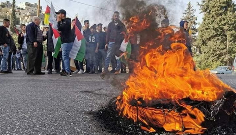 جانب من احتجاجات الفلسطينيين بالضفة المحتلة