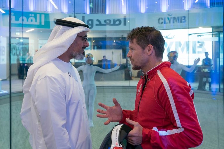 الشيخ خالد بن محمد بن زايد آل نهيان خلال افتتاح "كلايم أبوظبي"