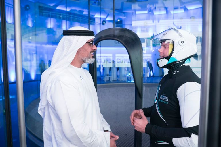 الشيخ خالد بن محمد بن زايد آل نهيان خلال افتتاح "كلايم أبوظبي"