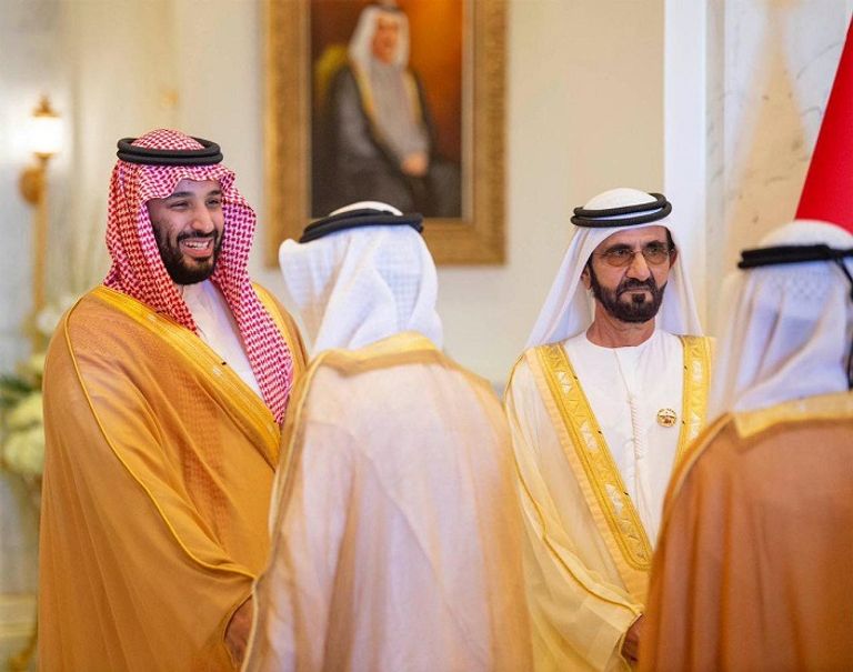 الشيخ محمد بن راشد يستقبل الأمير محمد بن سلمان
