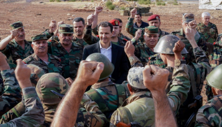 الرئيس السوري بشار الأسد يزور قوات الجيش في إدلب