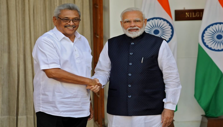 رئيس سريلانكا ورئيس الوزراء الهندي خلال لقاء اليوم