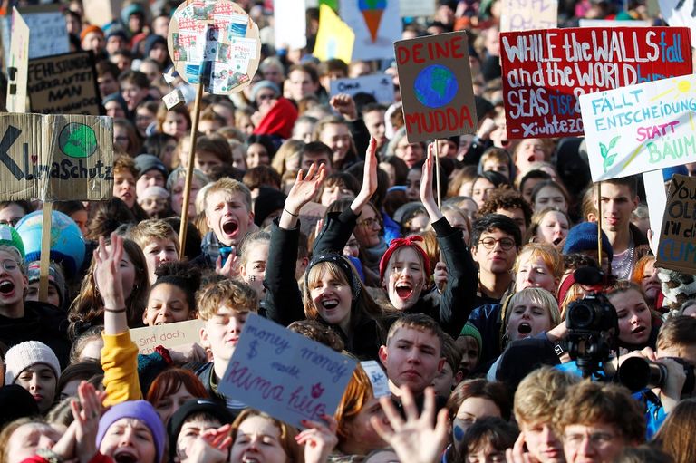 جانب من المظاهرات في برلين