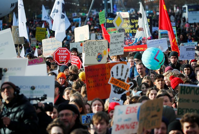 جانب من المظاهرات في برلين