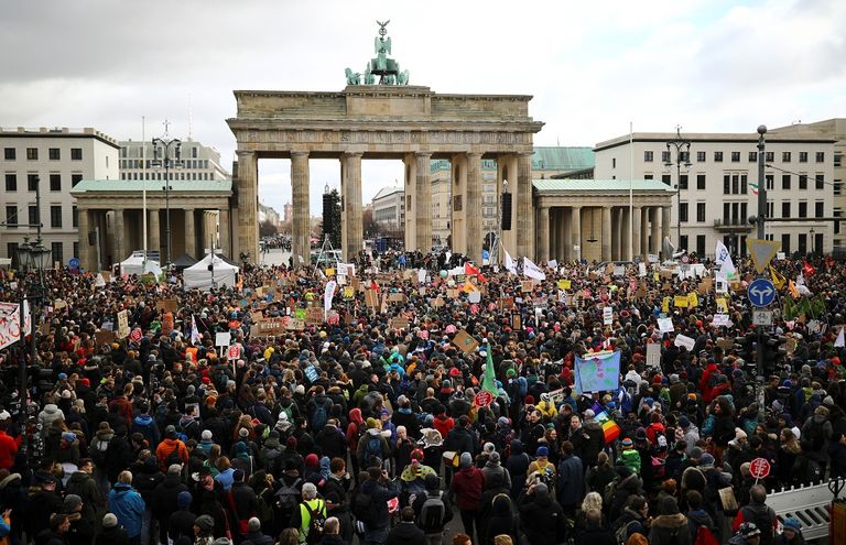 جانب من المظاهرات في برلين
