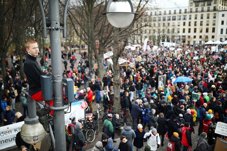 جانب من المظاهرات في برلين