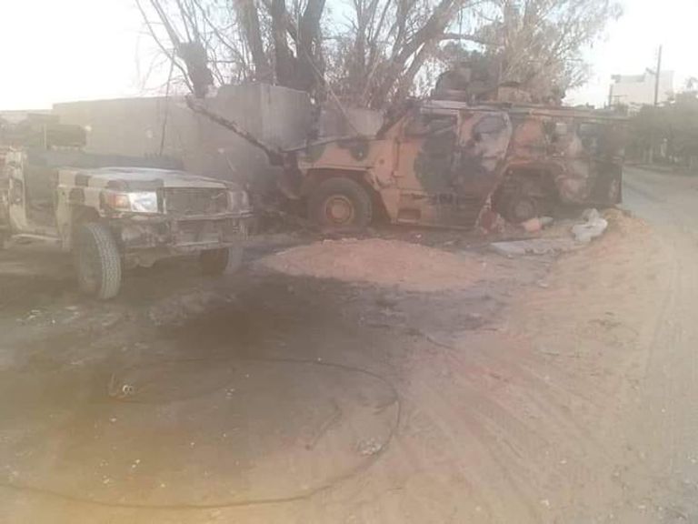 آليات تركية تم تدميرها في الهيرة الجيش الوطني الليبي
