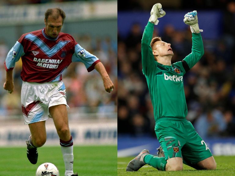 ديفيد مارتين مع لاعبي وست هام