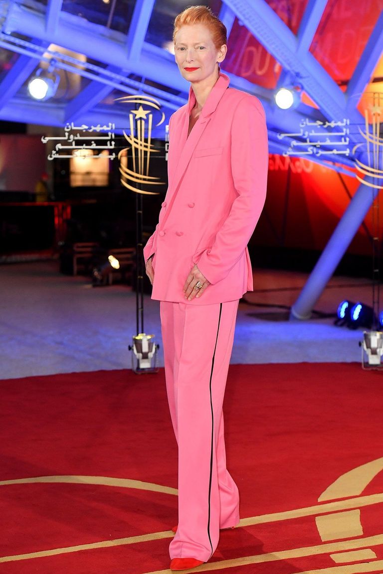 الممثلة البريطانية تيلدا سوينتون خلال افتتاح مهرجان مراكش