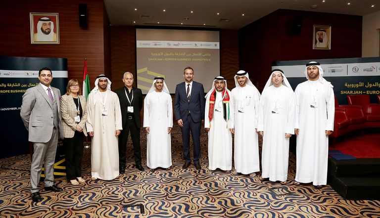 جانب من "ملتقى الأعمال بين الشارقة والدول الأوروبية" في الشارقة