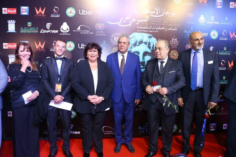 وزيرة الثقافة المصرية في حفل افتتاح مهرجان الإسكندرية المسرحي العربي