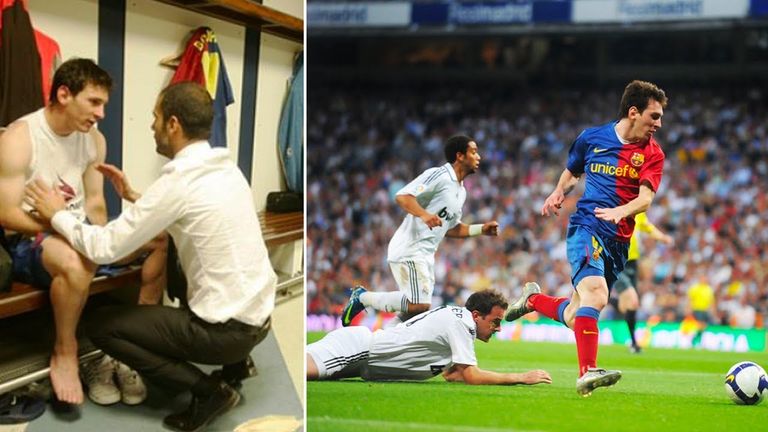 ميسي وجوارديولا في 2009 الأسطورة ليو ميسي