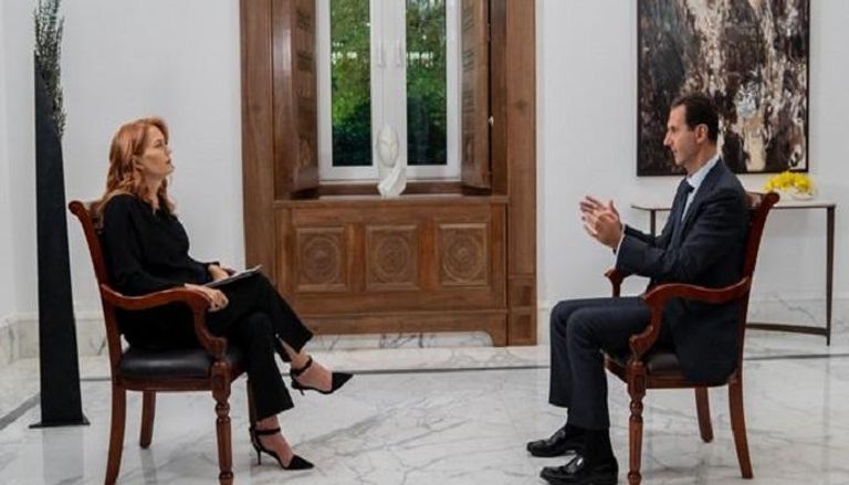 الرئيس السوري بشار الأسد خلال مقابلة التلفزيون الإيطالي  