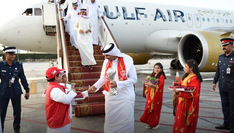 استقبال منتخب البحرين بطل خليجي 24 استقبال منتخب البحرين