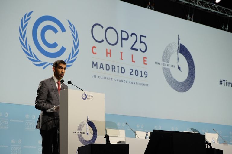 الدكتور ثاني بن أحمد الزيودي خلال كلمته بالمؤتمر