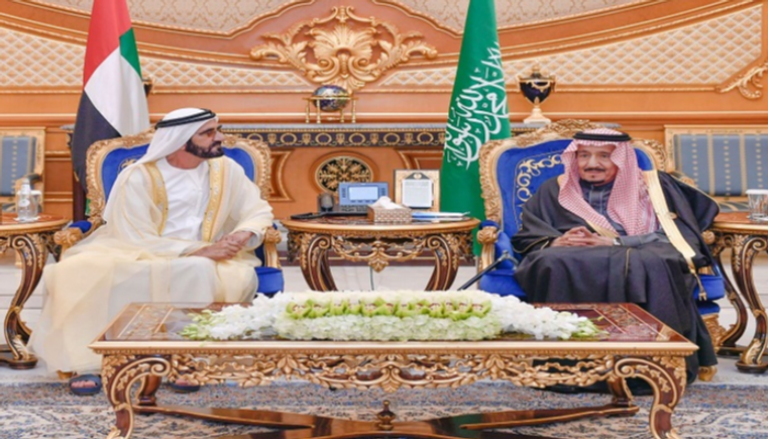 الملك سلمان بن عبدالعزيز آل سعود والشيخ محمد بن راشد آل مكتوم