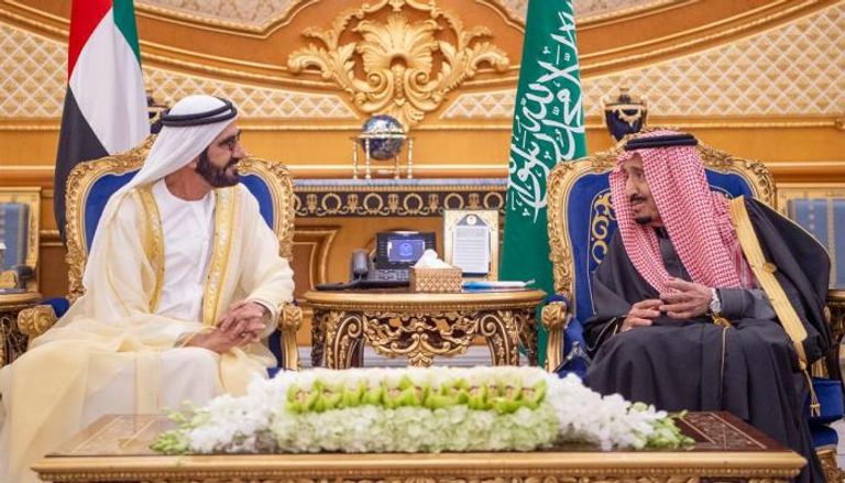 الملك سلمان يستقبل الشيخ محمد بن راشد آل مكتوم