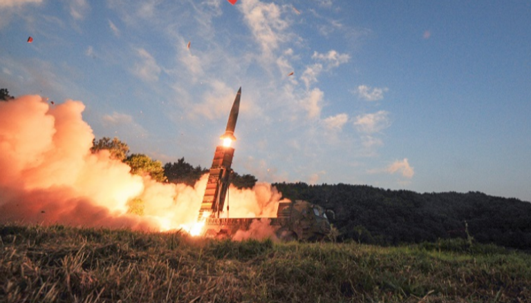 إحدى التجارب الصاروخية لكوريا الشمالية - أرشيفية