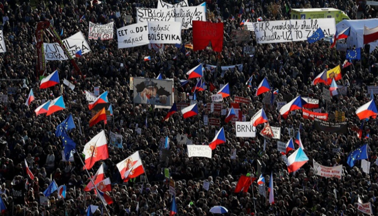 مظاهرات سابقة في التشيك للمطالبة باستقالة بابيس - أرشيفية