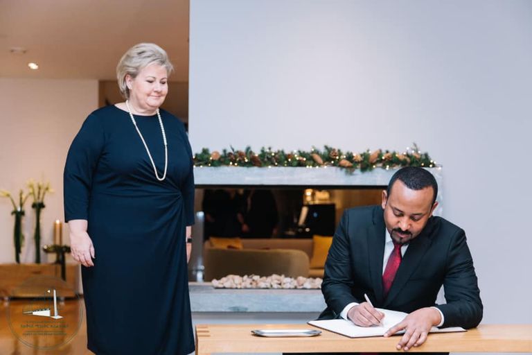 رئيس الوزراء الإثيوبي مع نظيرته النرويجية