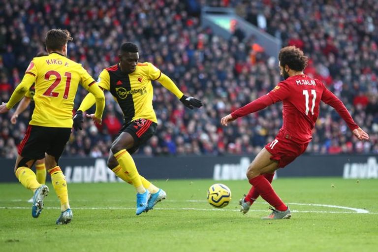 هدف محمد صلاح أمام واتفورد صلاح وسواريز