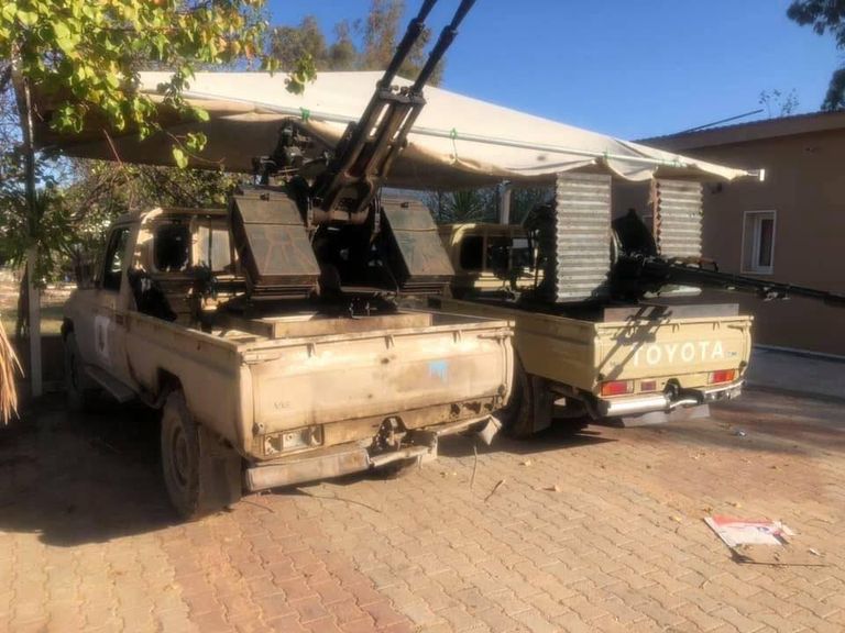 آليات اغتنمها الجيش الليبي من المليشيات