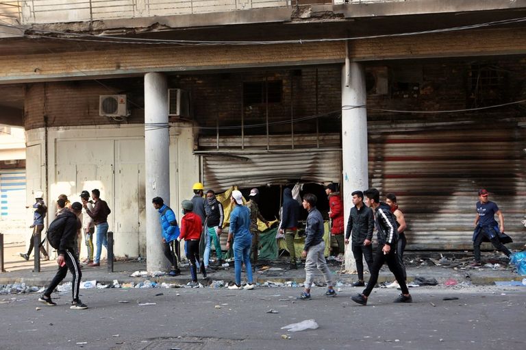 جانب من احتجاجات العراقيين في بغداد