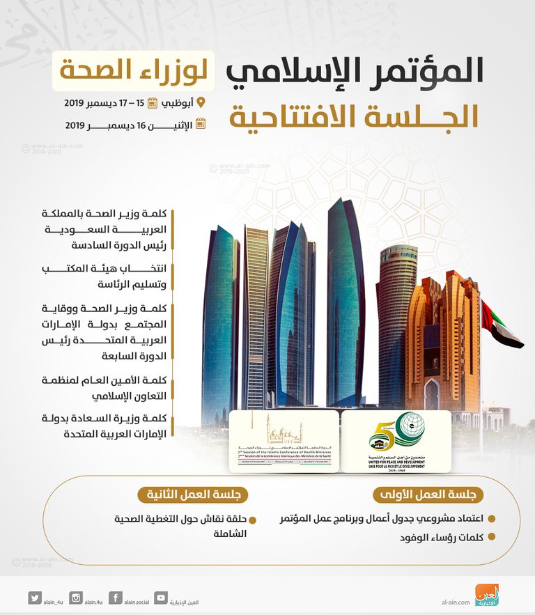 الجلسة الافتتاحية للمؤتمر الإسلامي لوزراء الصحة تنطلق الاثنين