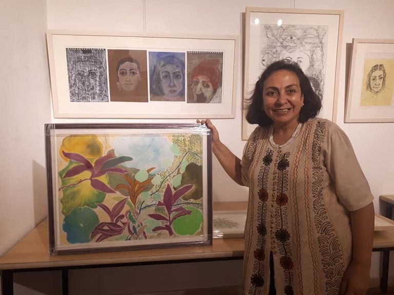 جانب من أعمال الفنانة المصرية نهلة السعدني