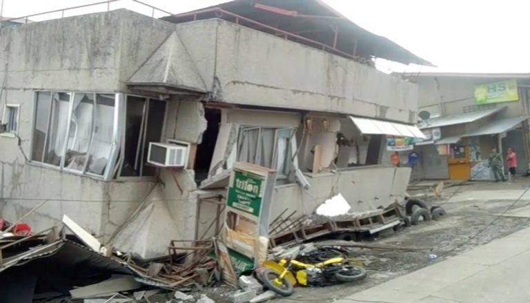 أحد المنازل المتضررة من الزلزال 