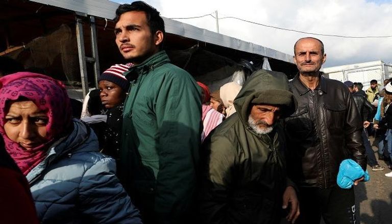 مهاجرون في مخيم موريا باليونان-أ ف ب 